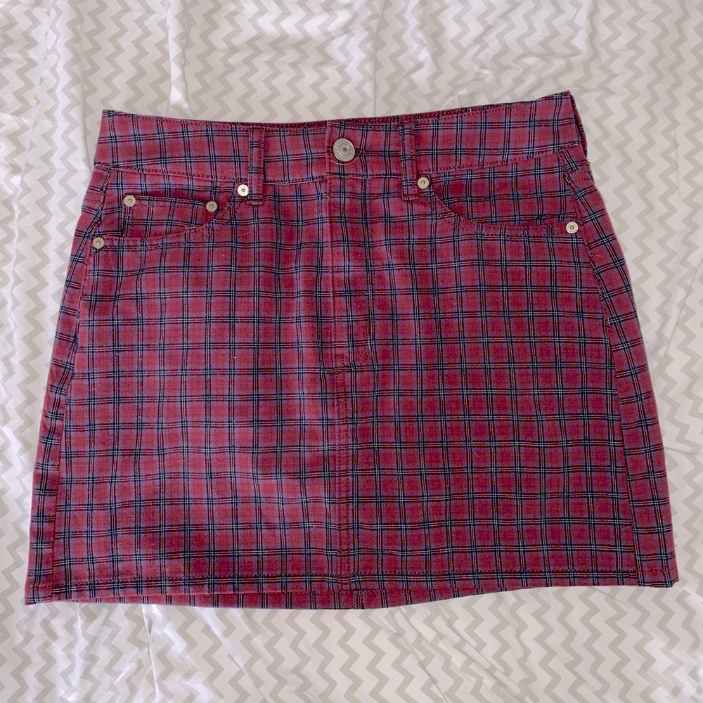 Plaid American Eagle Mini Skirt